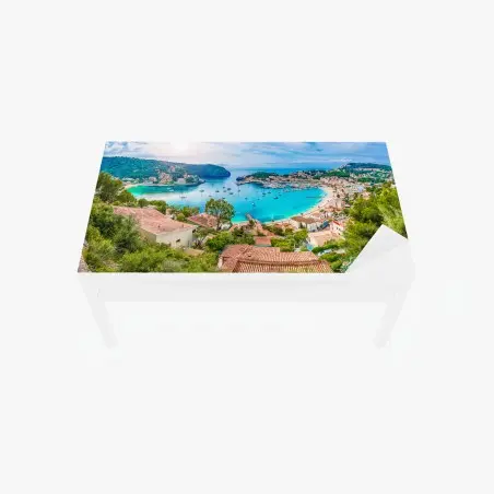 Chapa adhesiva para mesa y escritorio vistas panorámicas de Puerto de Sóller, Mallorca – Pixers®