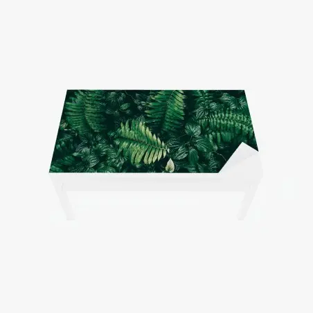 Chapa adhesiva para mesa y escritorio mosaico de hojas tropicales en tonos oscuros – Pixers®