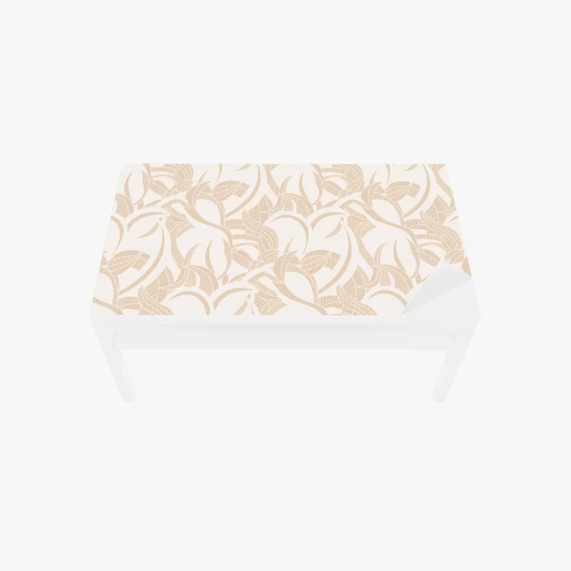 Chapa adhesiva para mesa y escritorio estampado botánico beige de hojas entrelazadas
