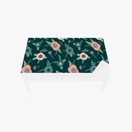 Chapa adhesiva para mesa y escritorio patrón floral vintage en tonos esmeralda y rosa – Pixers®