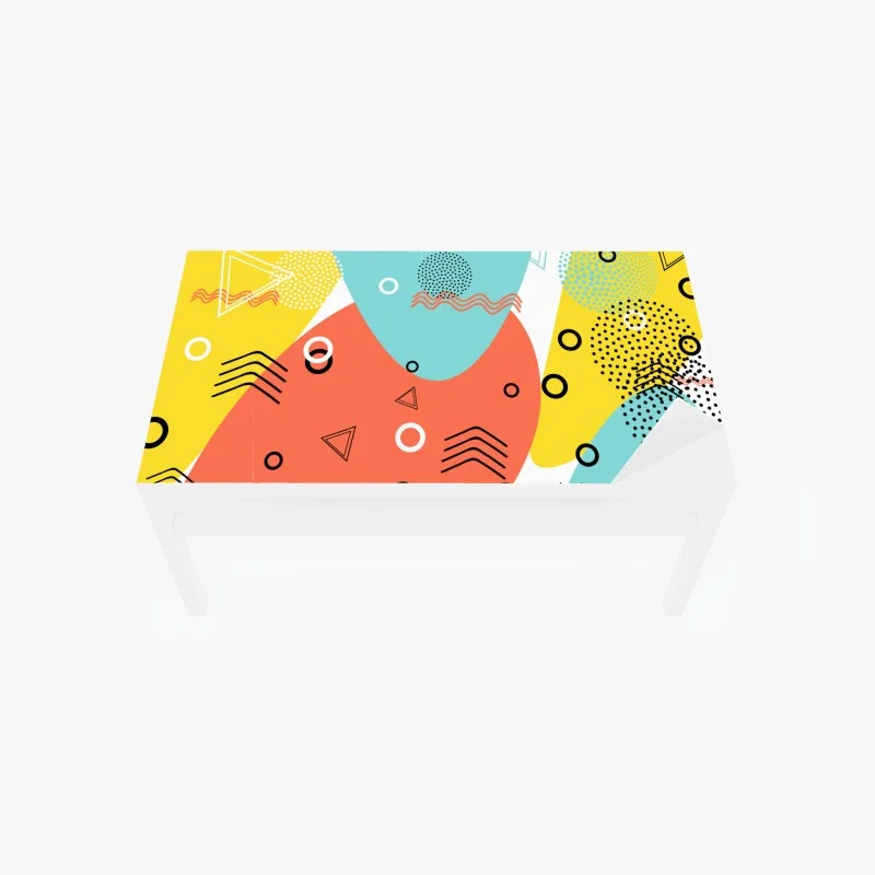 Chapa adhesiva para mesa y escritorio mural abstracto geométrico estilo Memphis
