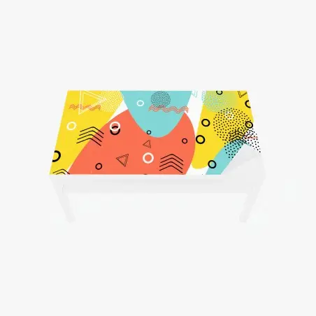 Chapa adhesiva para mesa y escritorio mural abstracto geométrico estilo Memphis – Pixers®