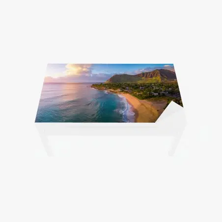 Chapa adhesiva para mesa y escritorio atardecer tropical en la costa dorada – Pixers®