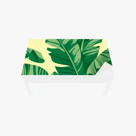 Chapa adhesiva para mesa y escritorio patrón de hojas tropicales en verde – Pixers®