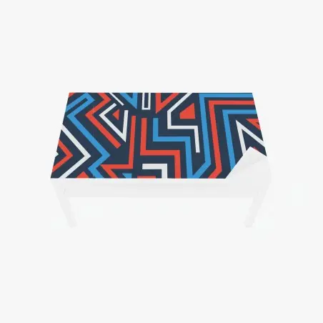 Chapa adhesiva para mesa y escritorio diseño geométrico urbano en tonos marino y coral – Pixers®