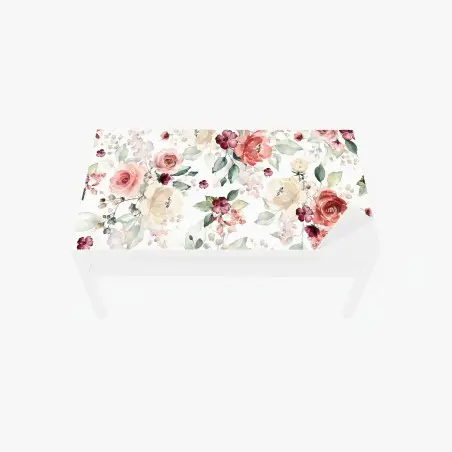Chapa adhesiva para mesa y escritorio estampado floral en acuarela con rosas y hojas – Pixers®