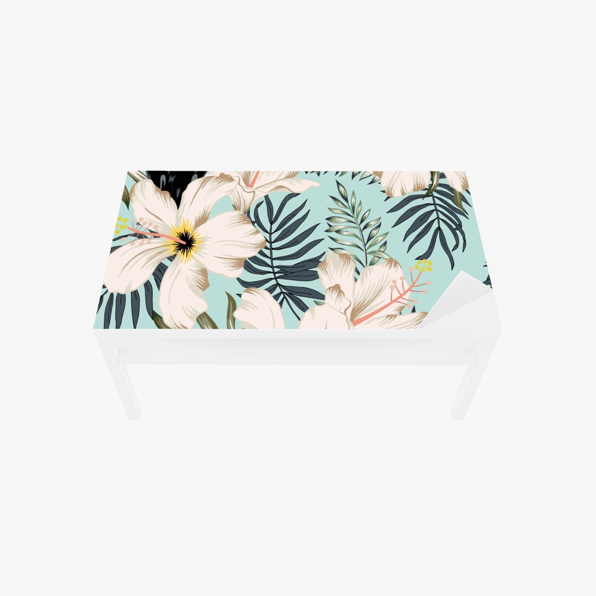 Chapa adhesiva para mesa y escritorio jardín tropical con tucanes y hibiscos – Pixers®