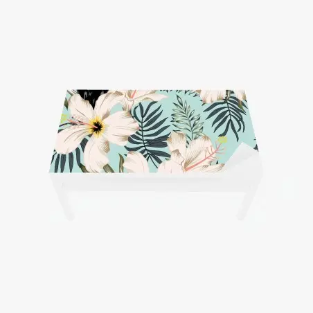 Chapa adhesiva para mesa y escritorio jardín tropical con tucanes y hibiscos – Pixers®