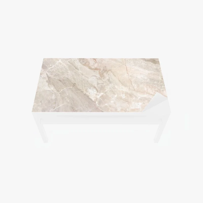 Chapa adhesiva para mesa y escritorio mármol beige con vetas naturales