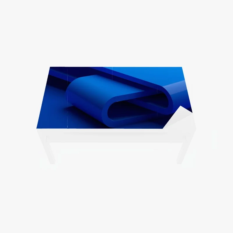 Chapa adhesiva para mesa y escritorio curvas geométricas en azul profundo