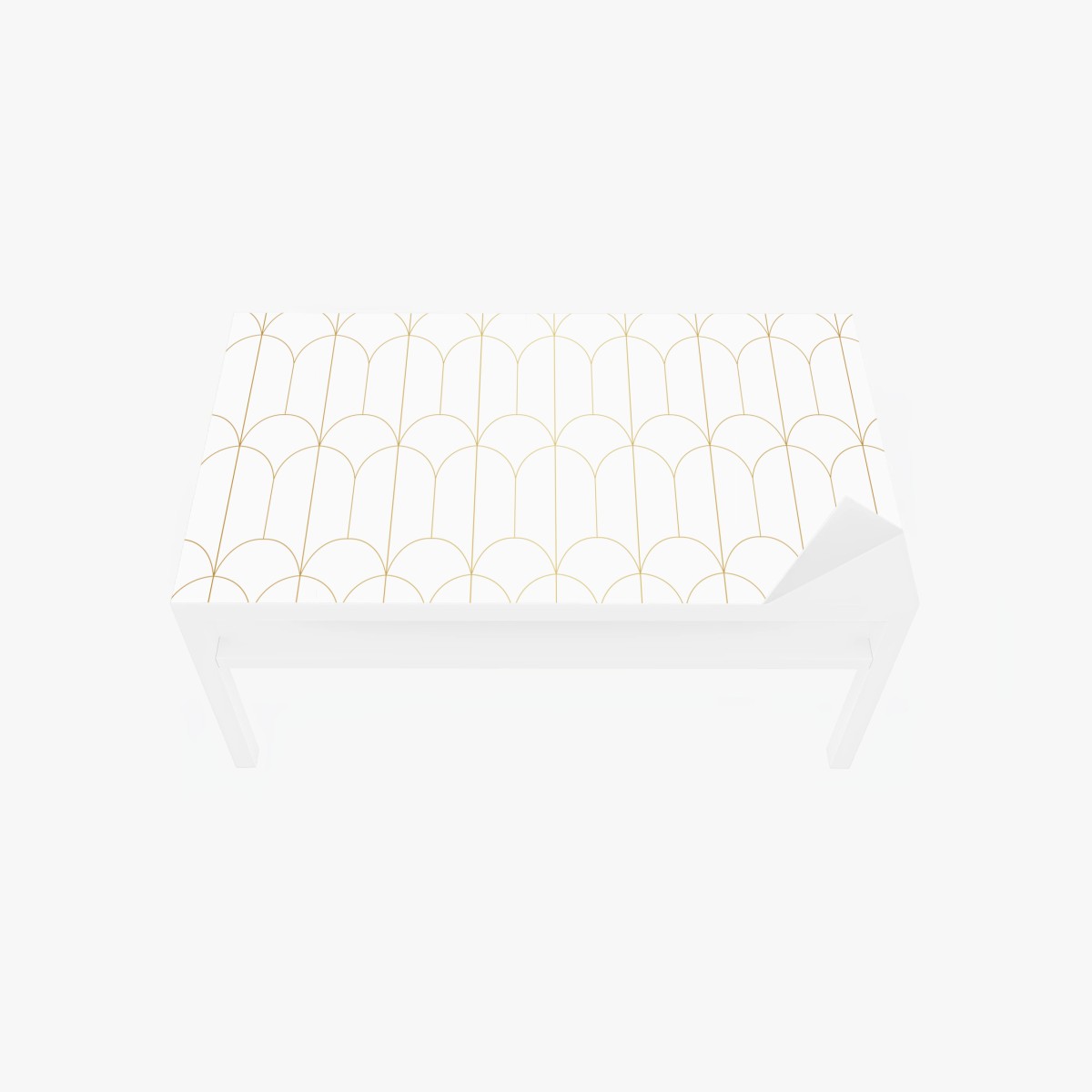 Chapa adhesiva para mesa y escritorio patrón geométrico art déco dorado minimalista – Pixers®