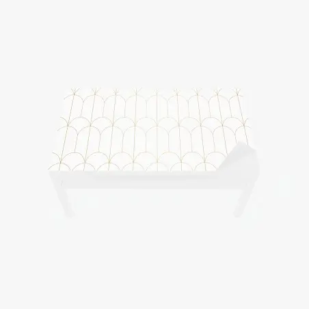 Chapa adhesiva para mesa y escritorio patrón geométrico art déco dorado minimalista – Pixers®