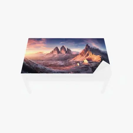Chapa adhesiva para mesa y escritorio amanecer en las Dolomitas con picos imponentes – Pixers®