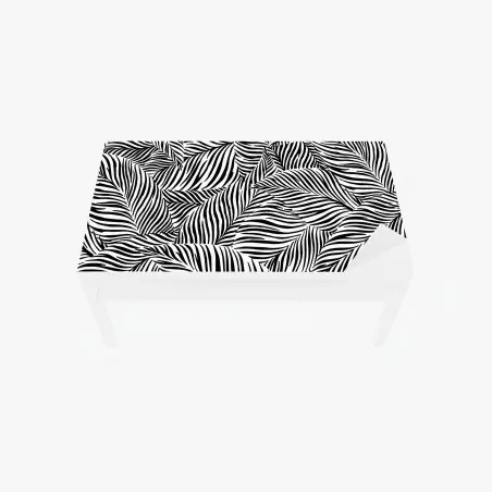 Chapa adhesiva para mesa y escritorio patrón de hojas rayadas en blanco y negro – Pixers®