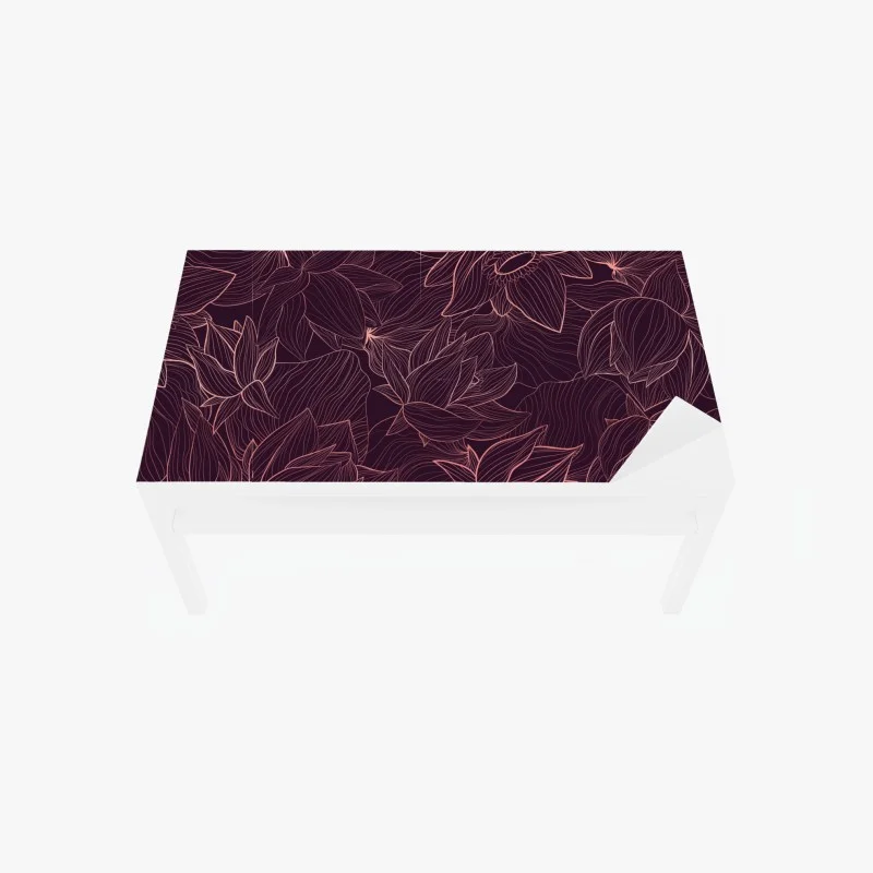 Chapa adhesiva para mesa y escritorio arte mural floral de líneas finas