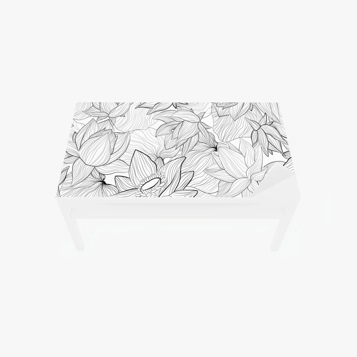 Chapa adhesiva para mesa y escritorio patrón floral de loto en blanco y negro – Pixers® Chapa adhesiva para mesa y escritorio patrón floral de loto en blanco y negro – Pixers®