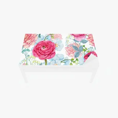 Chapa adhesiva para mesa y escritorio mural floral en acuarela con colibrí – Pixers®