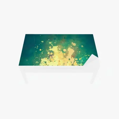 Chapa adhesiva para mesa y escritorio explosión de salpicaduras en verde y amarillo – Pixers®