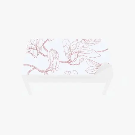Chapa adhesiva para mesa y escritorio patrón de magnolias en tonos rosa palo – Pixers®