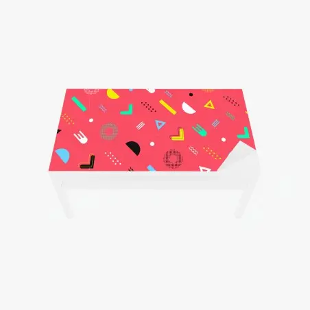 Chapa adhesiva para mesa y escritorio diseño geométrico retro con formas coloridas – Pixers®