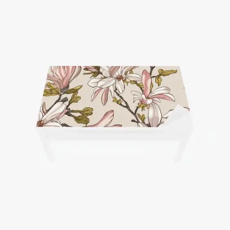 Chapa adhesiva para mesa y escritorio ilustración de magnolias en tonos suaves – Pixers®