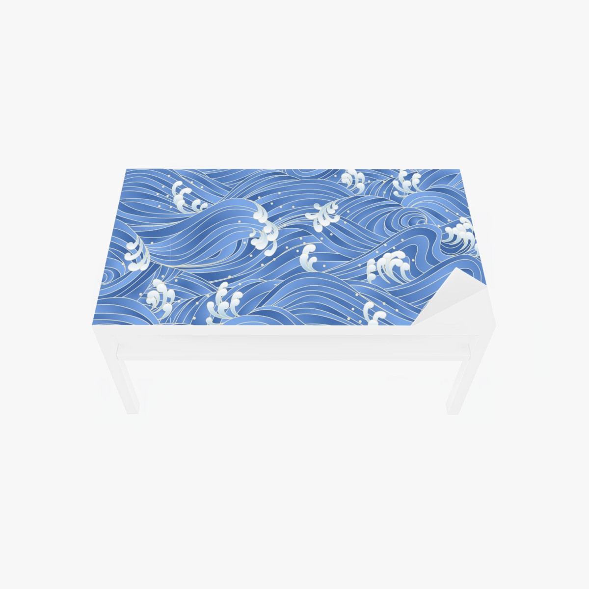 Chapa adhesiva para mesa y escritorio diseño de olas azules estilizadas – Pixers®