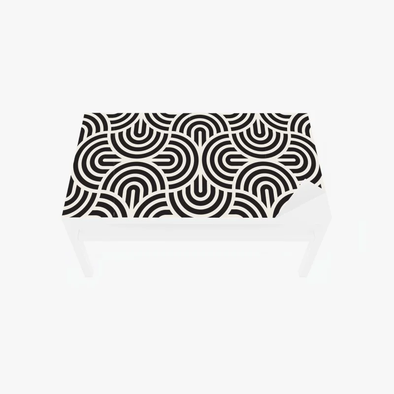 Chapa adhesiva para mesa y escritorio patrón geométrico monocromático estilo retro