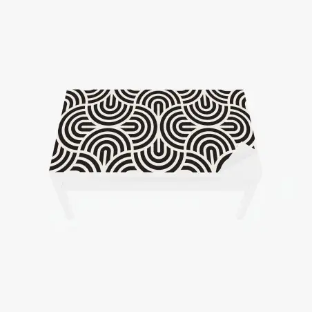 Chapa adhesiva para mesa y escritorio patrón geométrico monocromático estilo retro – Pixers®