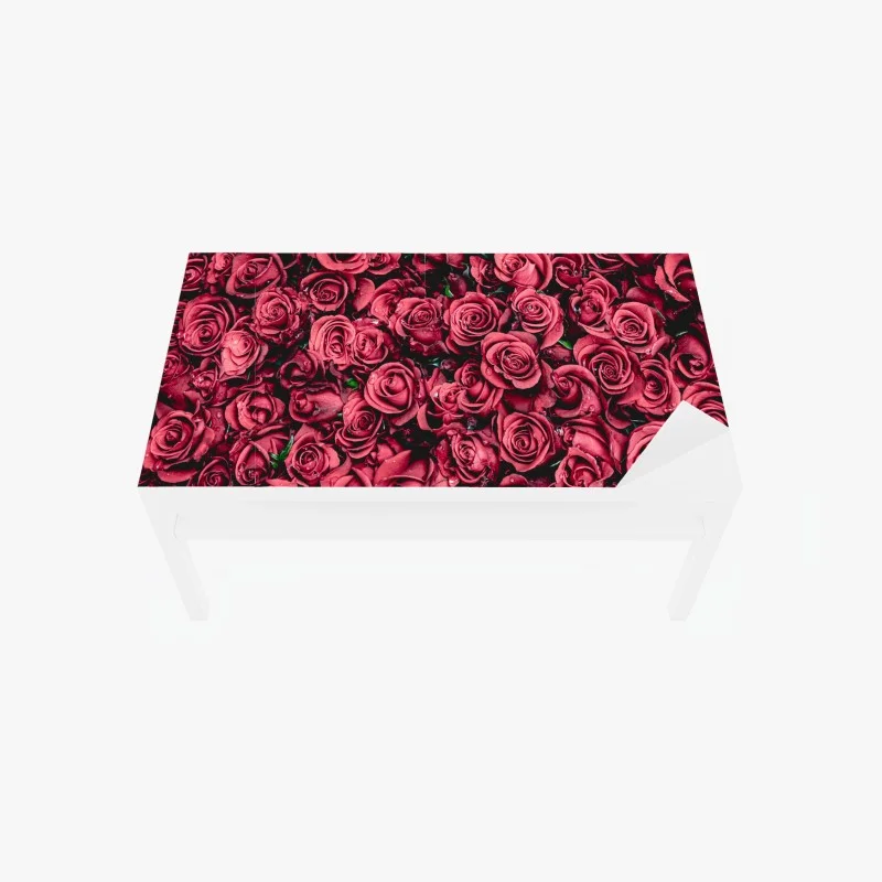 Chapa adhesiva para mesa y escritorio diseño de rosas rojas en detalle