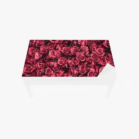 Chapa adhesiva para mesa y escritorio diseño de rosas rojas en detalle – Pixers®