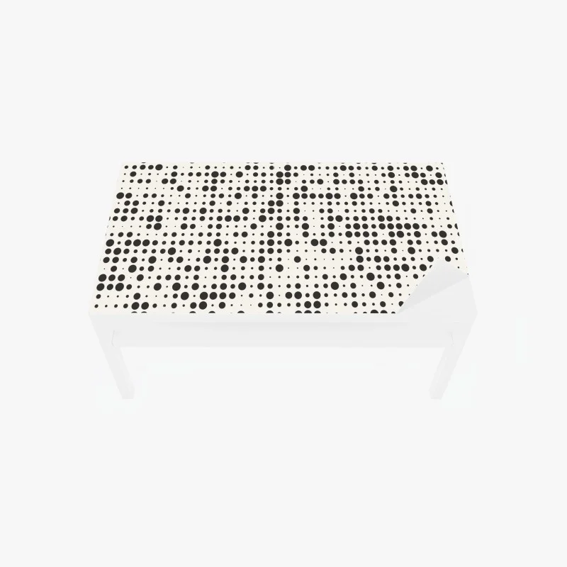 Chapa adhesiva para mesa y escritorio patrón de lunares minimalista en blanco y negro