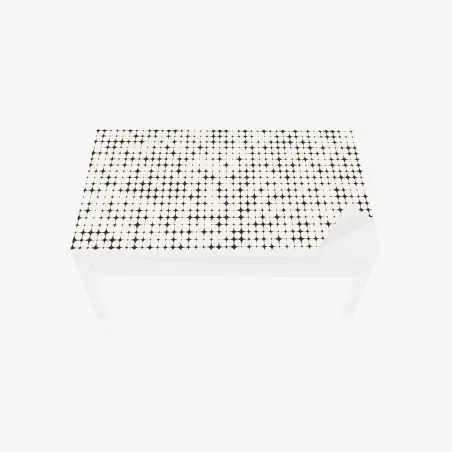 Chapa adhesiva para mesa y escritorio patrón geométrico óptico en blanco y negro – Pixers®