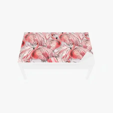 Chapa adhesiva para mesa y escritorio patrón tropical de flamencos en acuarela – Pixers®