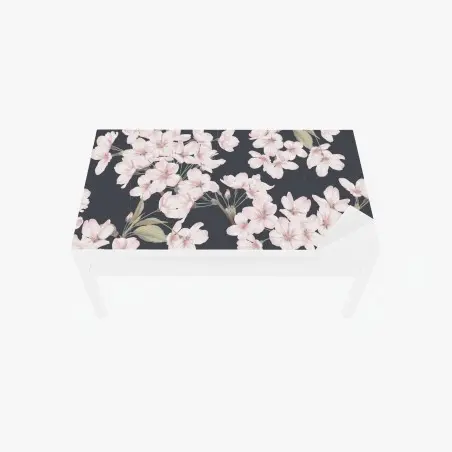 Chapa adhesiva para mesa y escritorio flores de cerezo sobre fondo gris oscuro – Pixers®