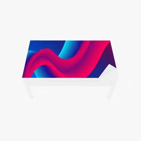 Chapa adhesiva para mesa y escritorio arte ondulante en tonos neón – Pixers®