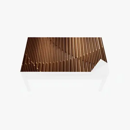 Chapa adhesiva para mesa y escritorio pared de listones de madera con patrón geométrico – Pixers®