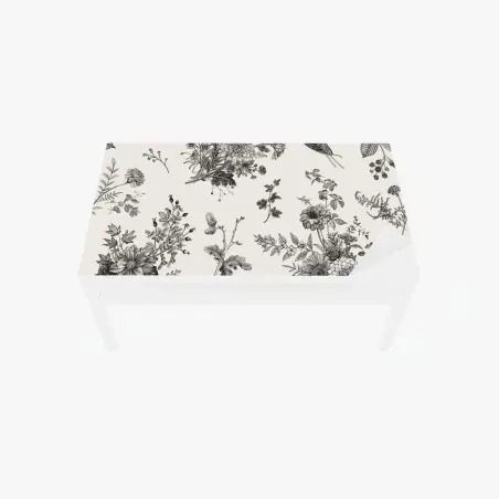 Chapa adhesiva para mesa y escritorio motivo floral otoñal en blanco y negro – Pixers®