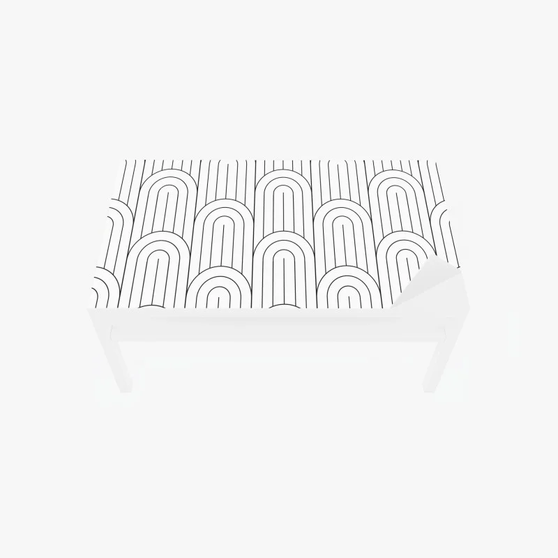 Chapa adhesiva para mesa y escritorio patrón de arcos geométricos minimalista