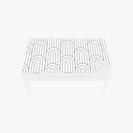 Chapa adhesiva para mesa y escritorio patrón de arcos geométricos minimalista – Pixers®