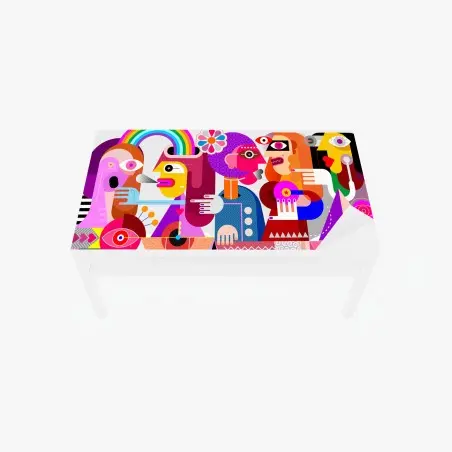 Chapa adhesiva para mesa y escritorio explosión de rumores: arte abstracto con arcoíris – Pixers®