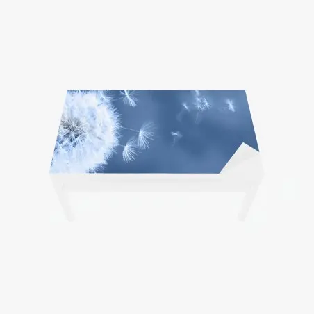 Chapa adhesiva para mesa y escritorio susurro de diente de león en azul – Pixers®