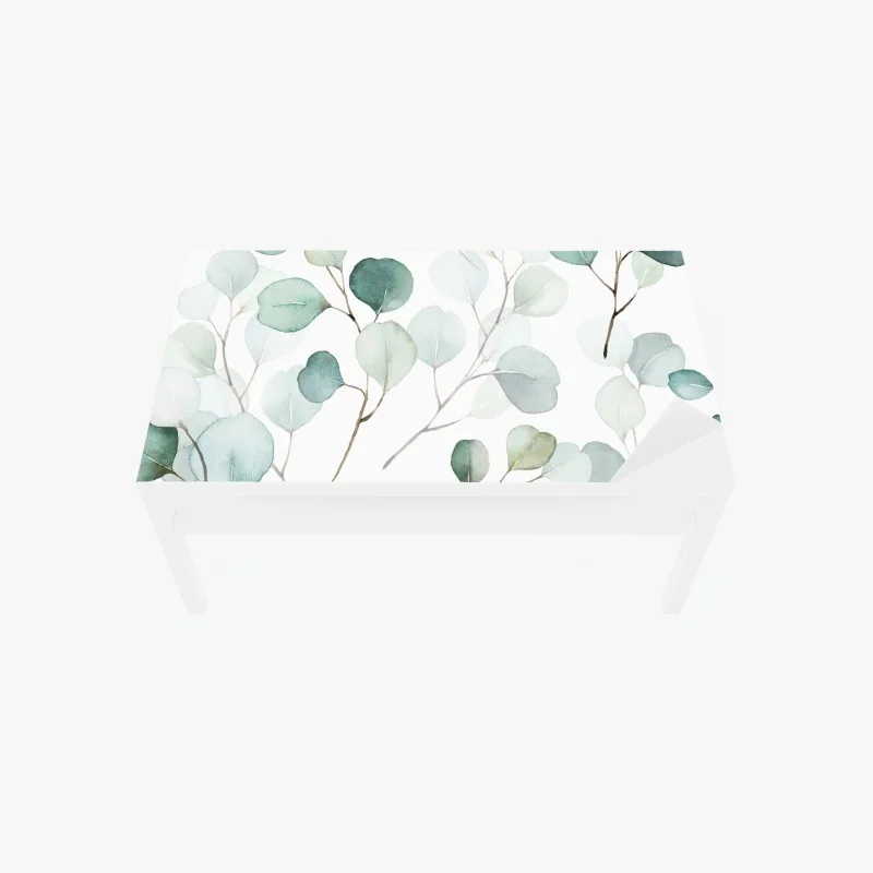 Chapa adhesiva para mesa y escritorio ramas de eucalipto en acuarela