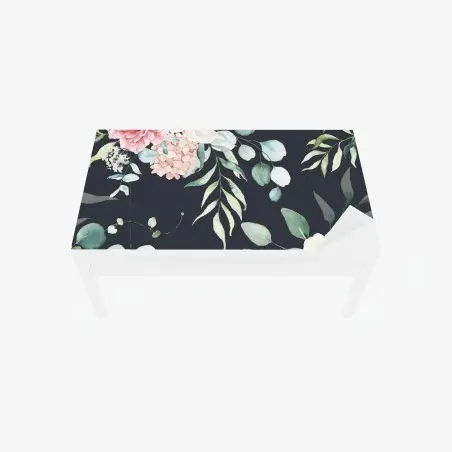 Chapa adhesiva para mesa y escritorio composición floral acuarelada sobre fondo oscuro – Pixers®