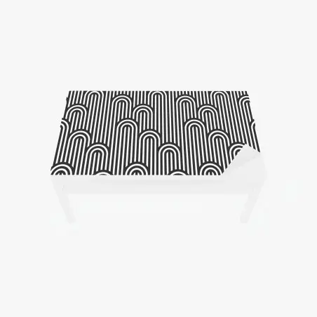 Chapa adhesiva para mesa y escritorio patrón óptico de rayas entrelazadas – Pixers®