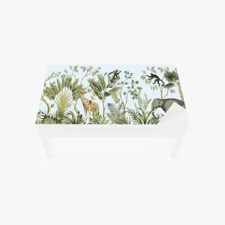 Chapa adhesiva para mesa y escritorio paisaje selvático con fauna tropical – Pixers®
