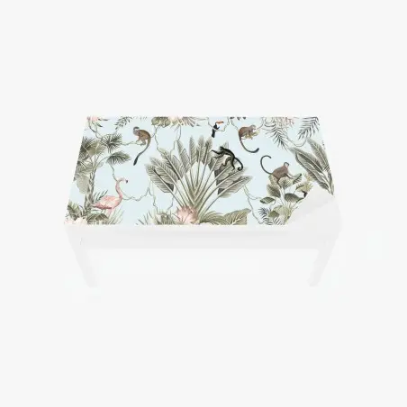 Chapa adhesiva para mesa y escritorio selva tropical en tonos pastel estilo vintage – Pixers®