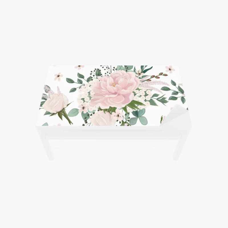 Chapa adhesiva para mesa y escritorio belleza floral en tonos pastel