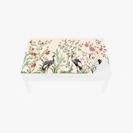 Chapa adhesiva para mesa y escritorio grullas y flores en jardín sereno – Pixers®