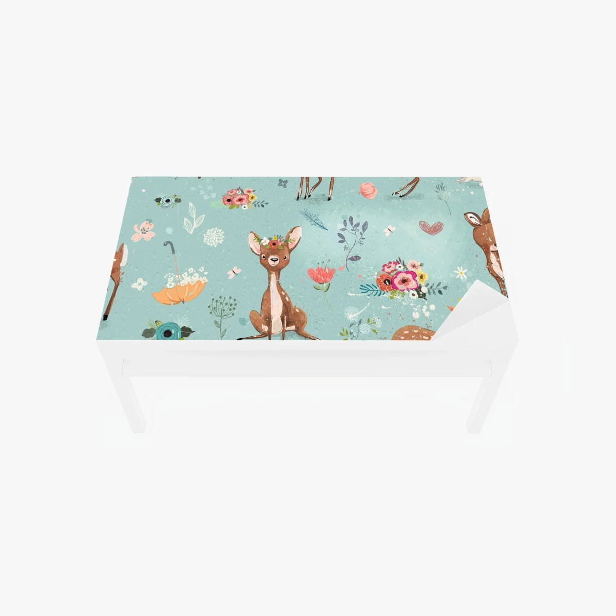 Chapa adhesiva para mesa y escritorio cervatillos y conejitos en jardín florido – Pixers® Chapa adhesiva para mesa y escritorio cervatillos y conejitos en jardín florido – Pixers®
