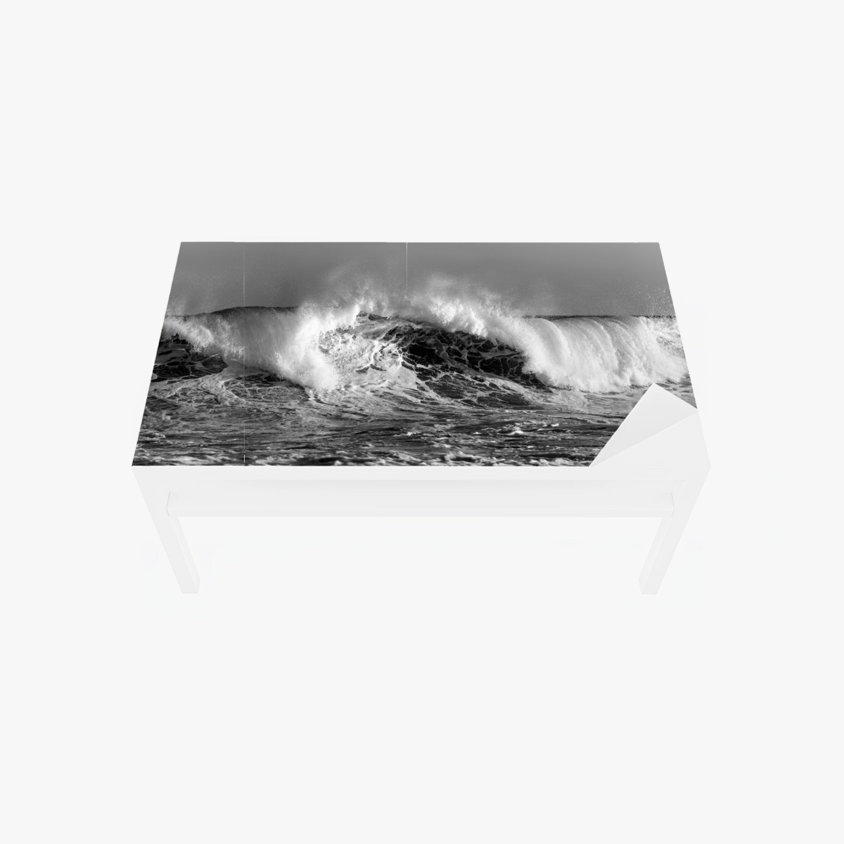 Chapa adhesiva para mesa y escritorio olas rompiendo en blanco y negro – Pixers®
